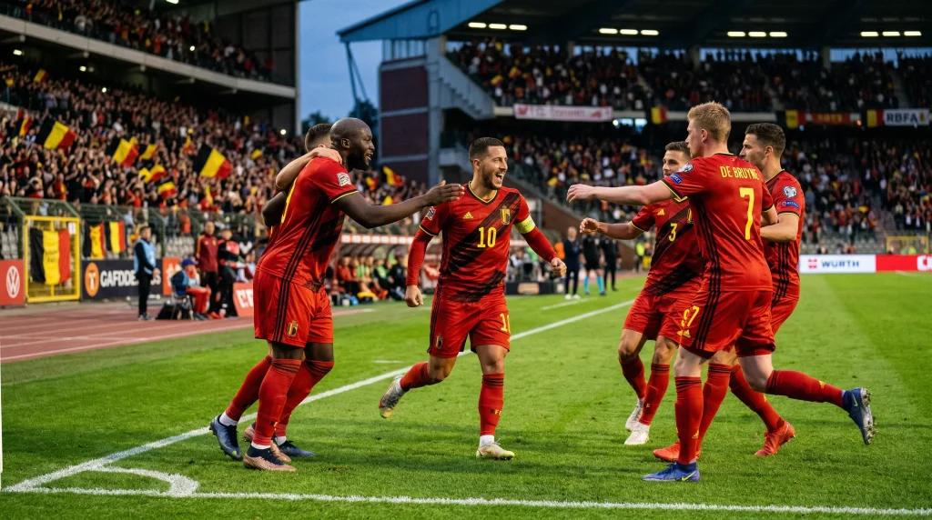 Belgian national team featuring Kevin De Bruyne and the aging golden generation preparing for what may be their final World Cup campaign together