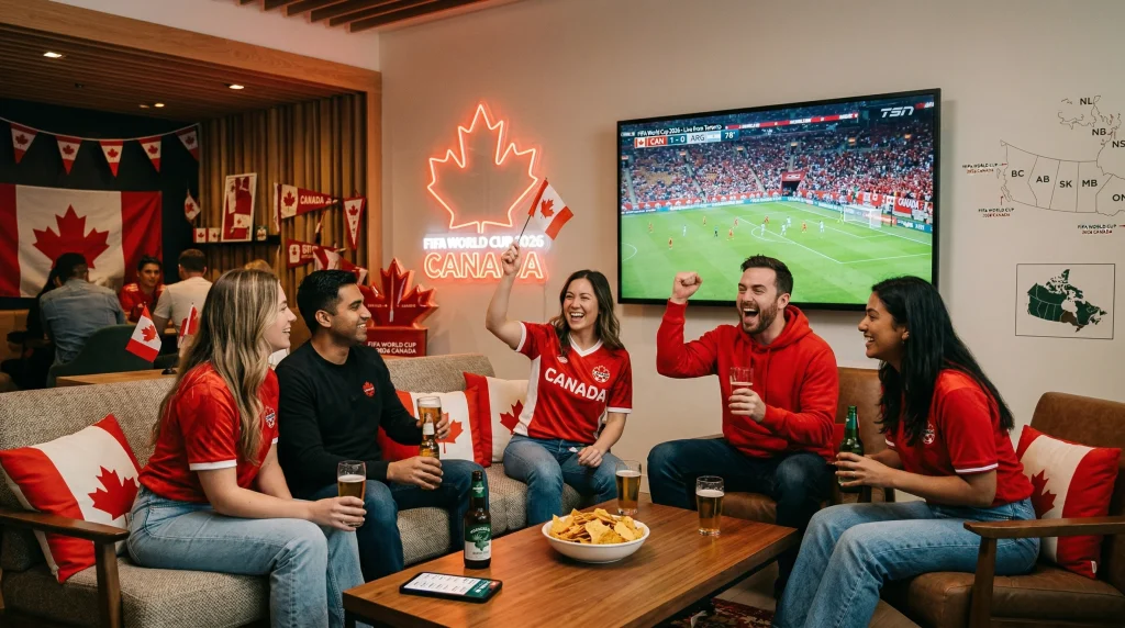 Canadian sports betting landscape for World Cup 2026 showing provincial differences and legal betting options across the country