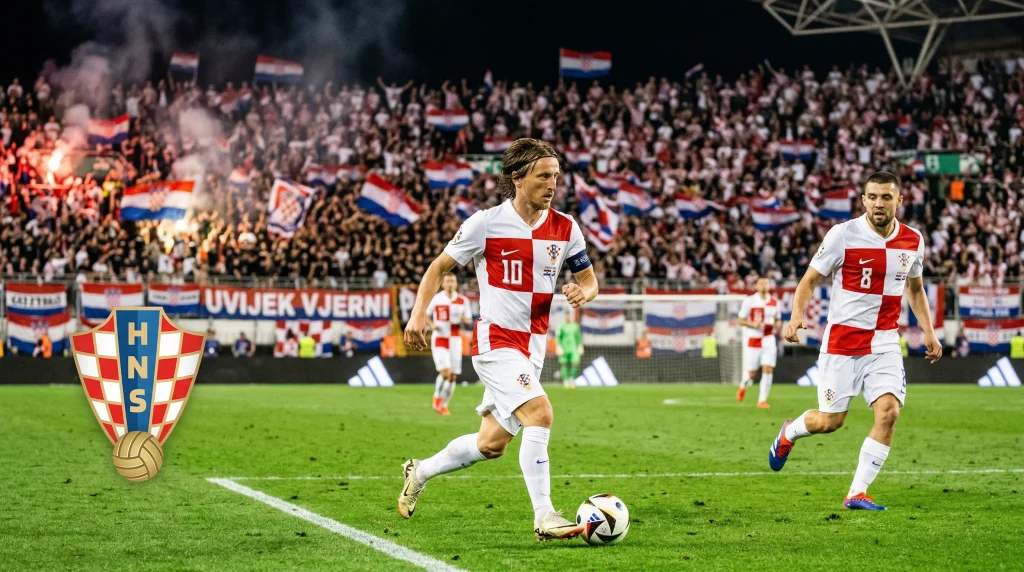 Croatian national team featuring Luka Modrić preparing for what may be the golden generation's final World Cup campaign together