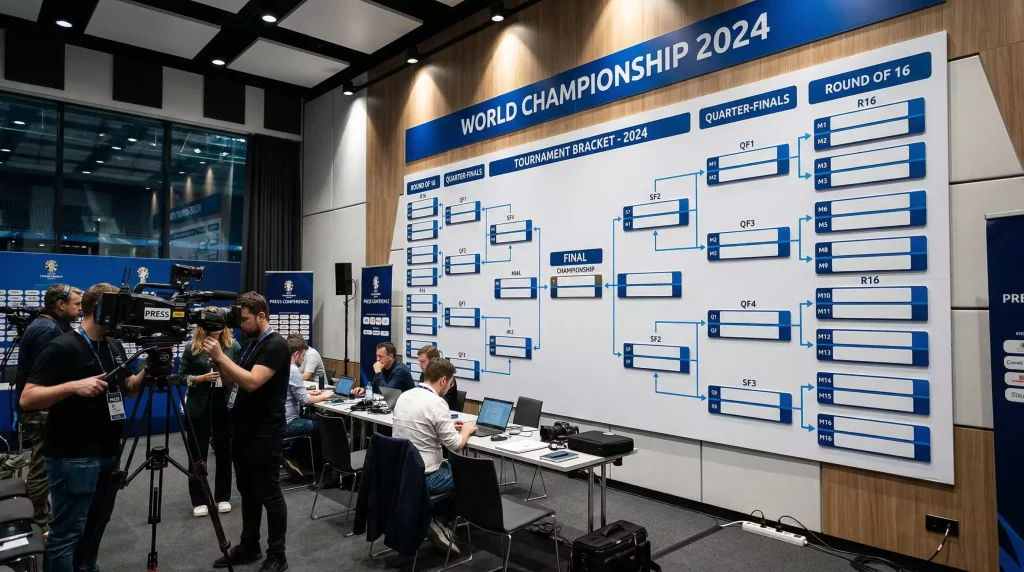 Predicted World Cup 2026 bracket showing Spain versus England in the final