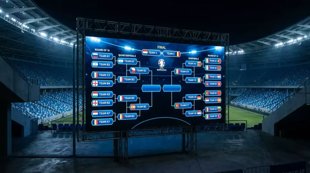 Digital display showing World Cup 2026 tournament odds for all competing nations