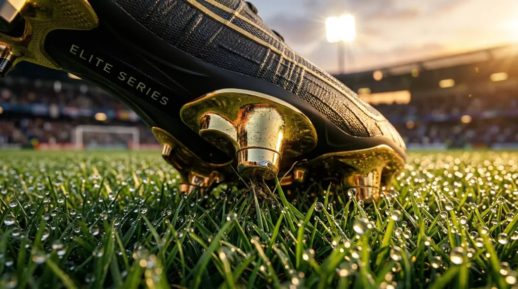 Golden Boot trophy with World Cup 2026 top scorer candidates and betting odds