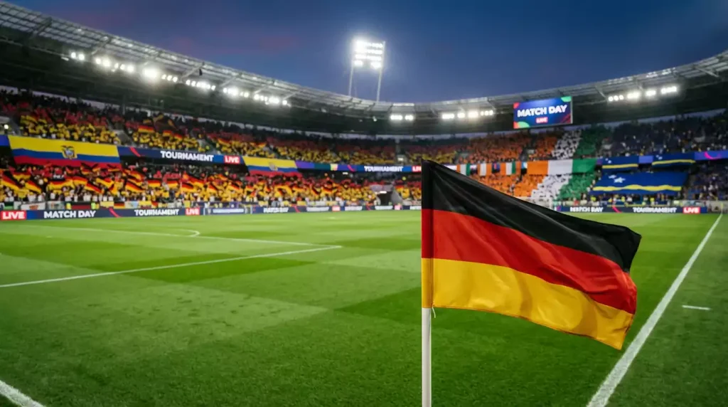 World Cup 2026 Group E featuring Germany, Ecuador, Ivory Coast, and Curaçao in competitive tournament action